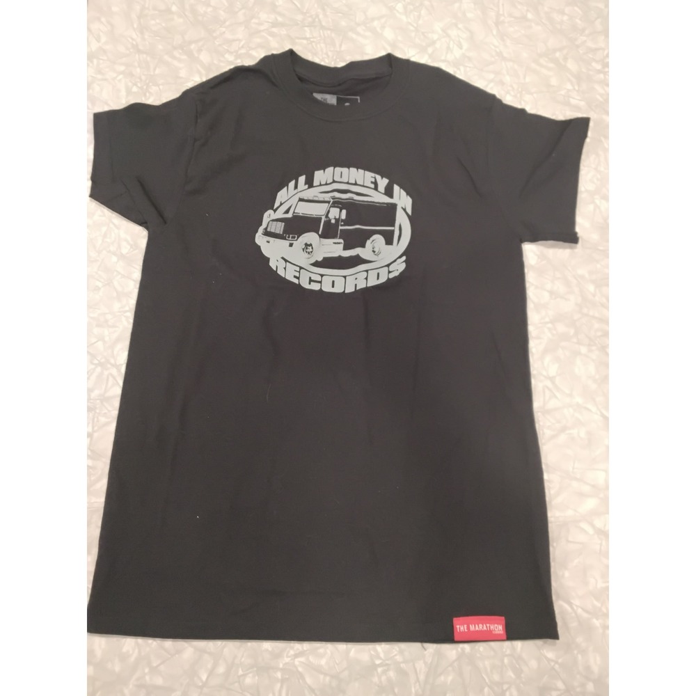The Marathon Clothing All Money In Records T Shirt Black Short‎ Sleeve Size S